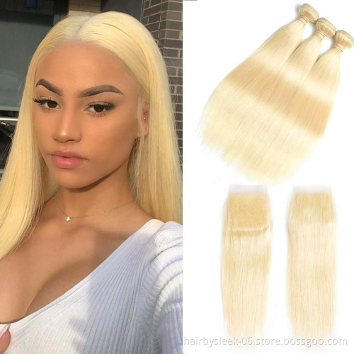 Rebecca fashion 613 Blonde Straight Weave Raw  virgin Remy human hair bundles  human hair bundles Human Hair Extension
